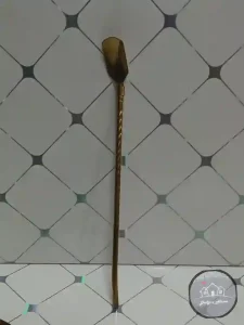 نی نوشیدنی قاشق دار طلایی - Image 3