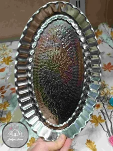 سینی استیل بیضی طرحدار - Image 3