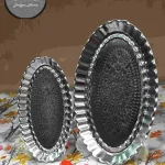 سینی استیل بیضی طرحدار