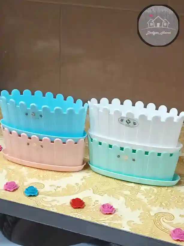 گلدان بیضی  مدرن همراه زیره