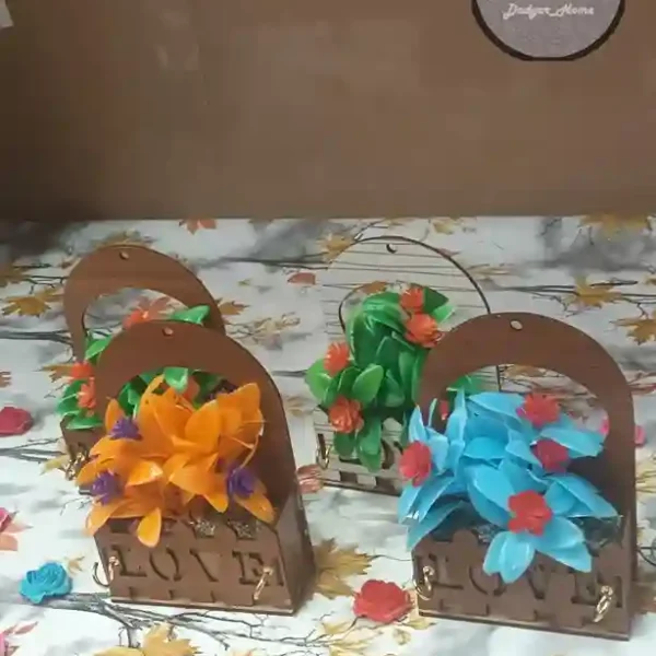 جاکلیدی چوبی گلدار