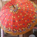 چتر گلدار نارنجی