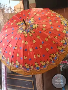 چتر گلدار نارنجی