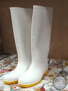 چکمه کشاورزی سفید ساق بلند مردانه