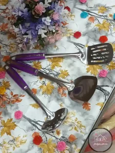 ست کفگیر و ملاقه دسته بنفش - Image 2
