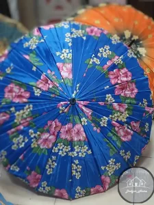 چتر گلدار آبی کاربنی