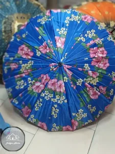 چتر گلدار آبی کاربنی - Image 4