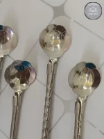 نی نوشیدنی قاشق دار یونیک طرح گل - تصویر 2
