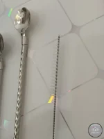 نی نوشیدنی قاشق دار یونیک طرح گل - تصویر 3